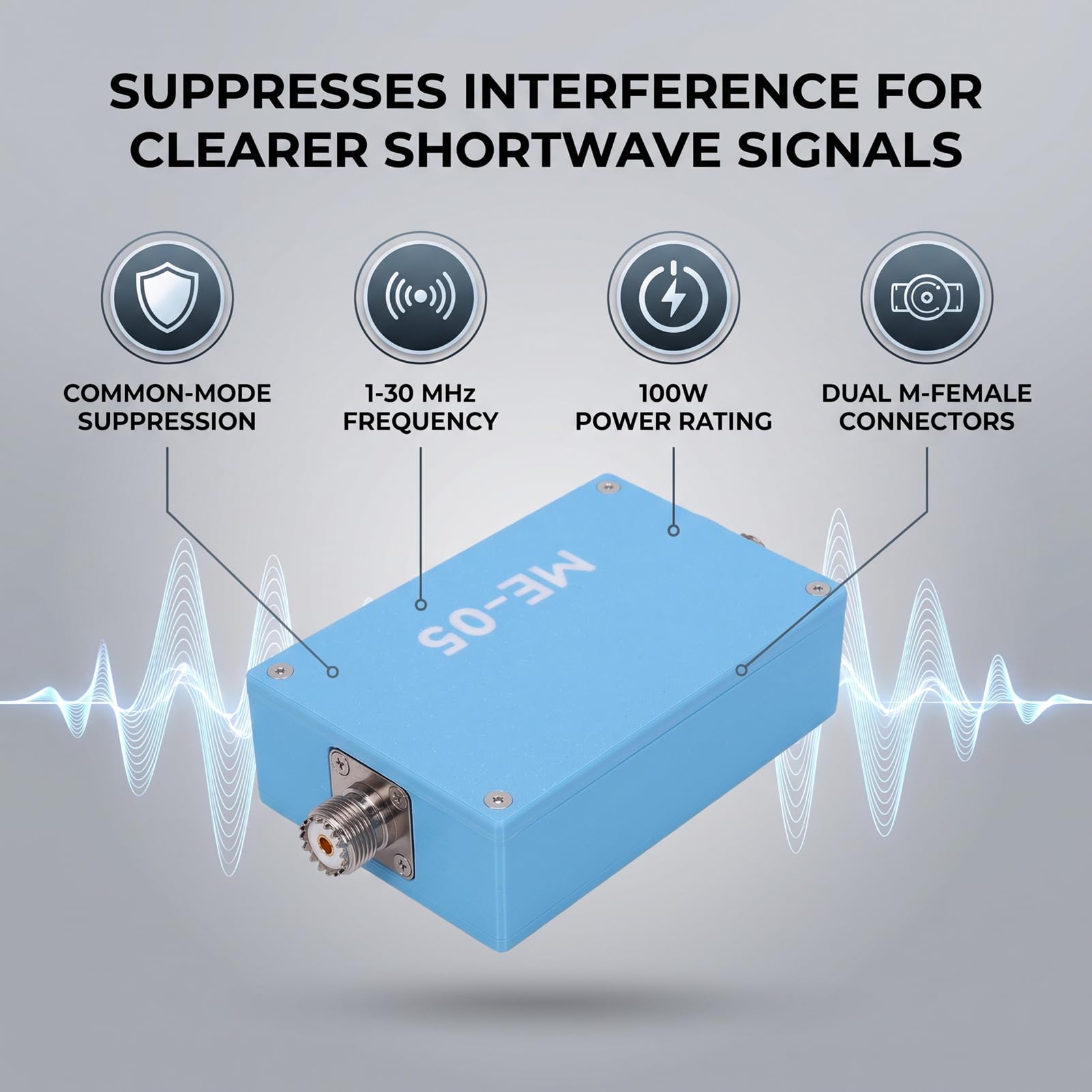 ASHATA Shortwave Choke Ring FT8 100W 1-30MHz Zakres