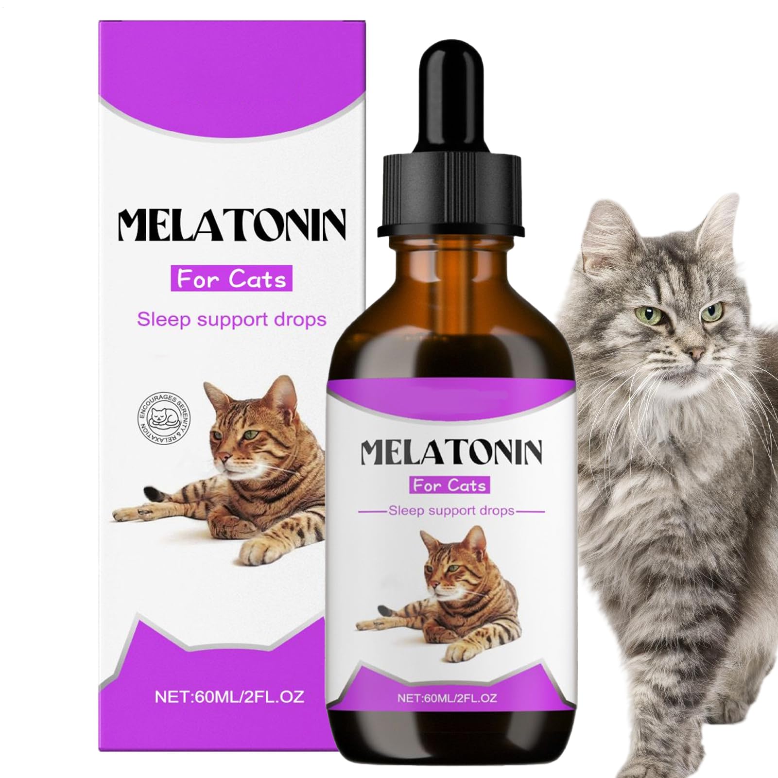 Calming Care for Cats,60ml Cat Sedative Drops Sleep Relieving Aid | Gentle Relieving Pet Supplement for Daily Health Care Indoor Kitten Night Grooming Bathing Nail Trimming