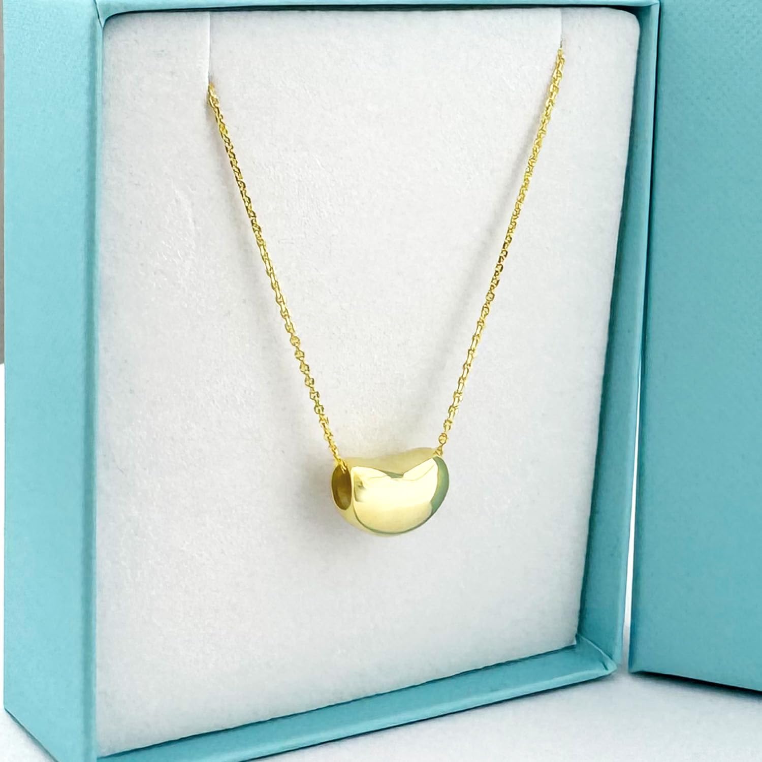 Ritastephens heart Necklace yellow gold overlay sterling silver 925 modern minimalistic heart charm style layering necklace 18 inches - Image 7