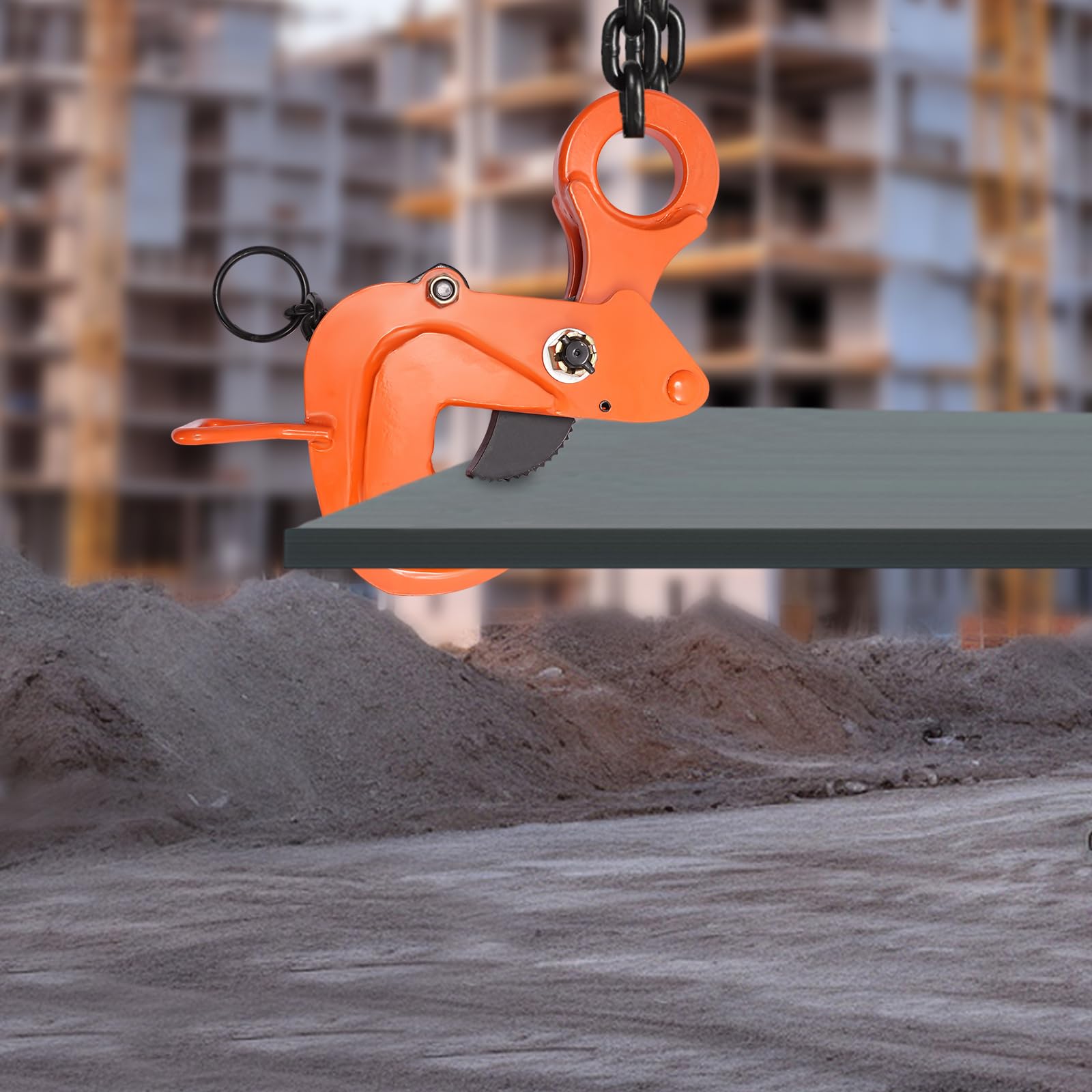 Morsetto orizzontale per sollevamento piastra 2T compatto morsetto per sollevamento piastra in acciaio per cantieri, magazzini, terminali portuali