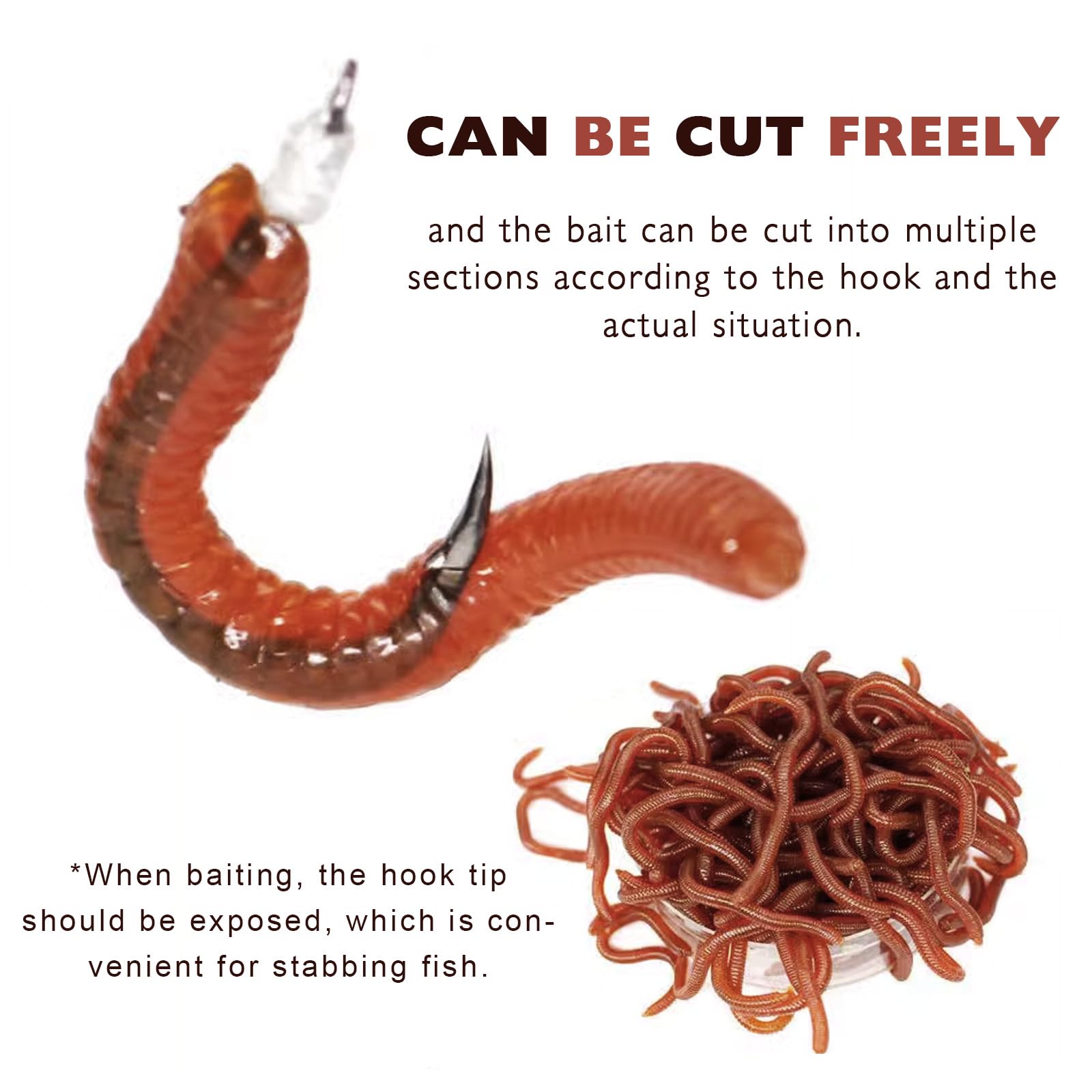 SAIIURV 100 Pieces Plastic Fake Worms Scary Props Stretchy Toy Worms for Children Halloween Decoration April Fools Day Party Fishing Halloween Party Favors Decoration (100 pcs) - Image 3