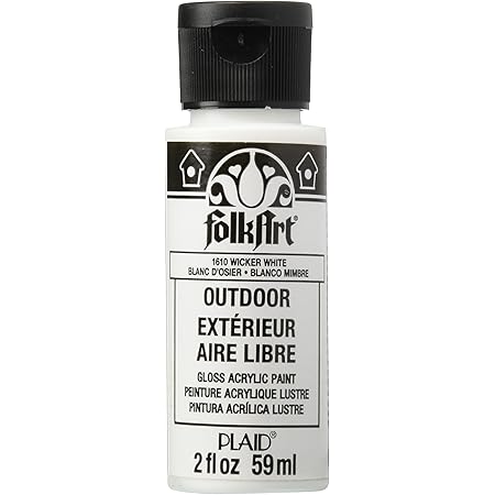 FolkArt Outdoor Acrylic Paint in Assorted Colors (2 Ounce), 1610 Wicker White