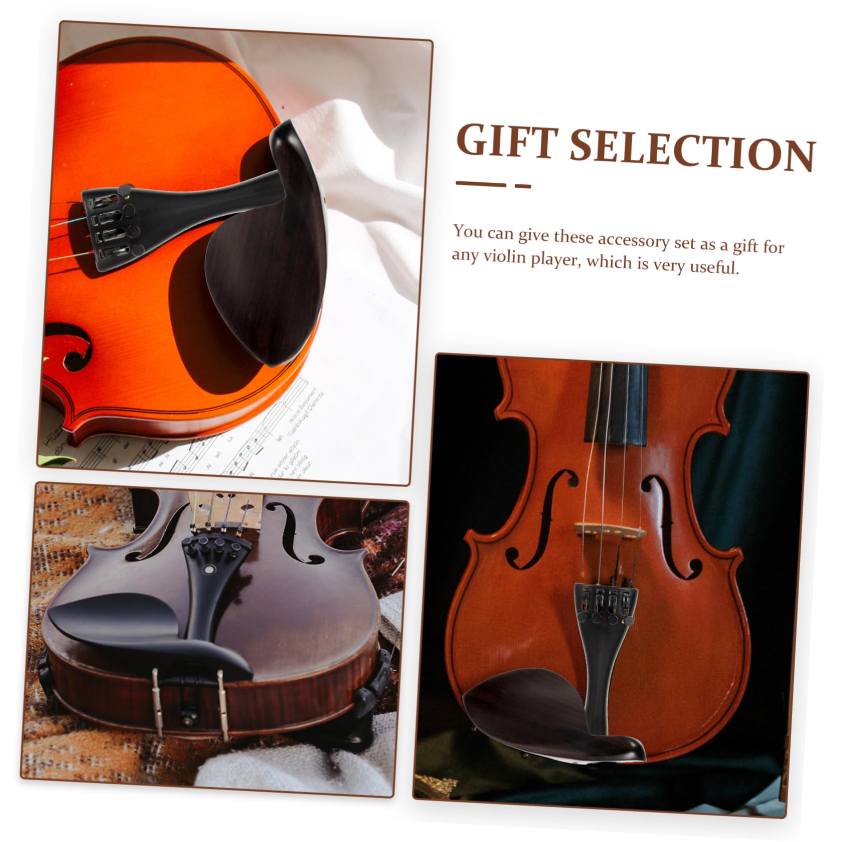 ibasenice 2ensembles Kit De Bois Pour Violon Accessoires De Mentonnière Chevilles Et Cordes Bois Avec Vis Argentées Et Facile à Installer