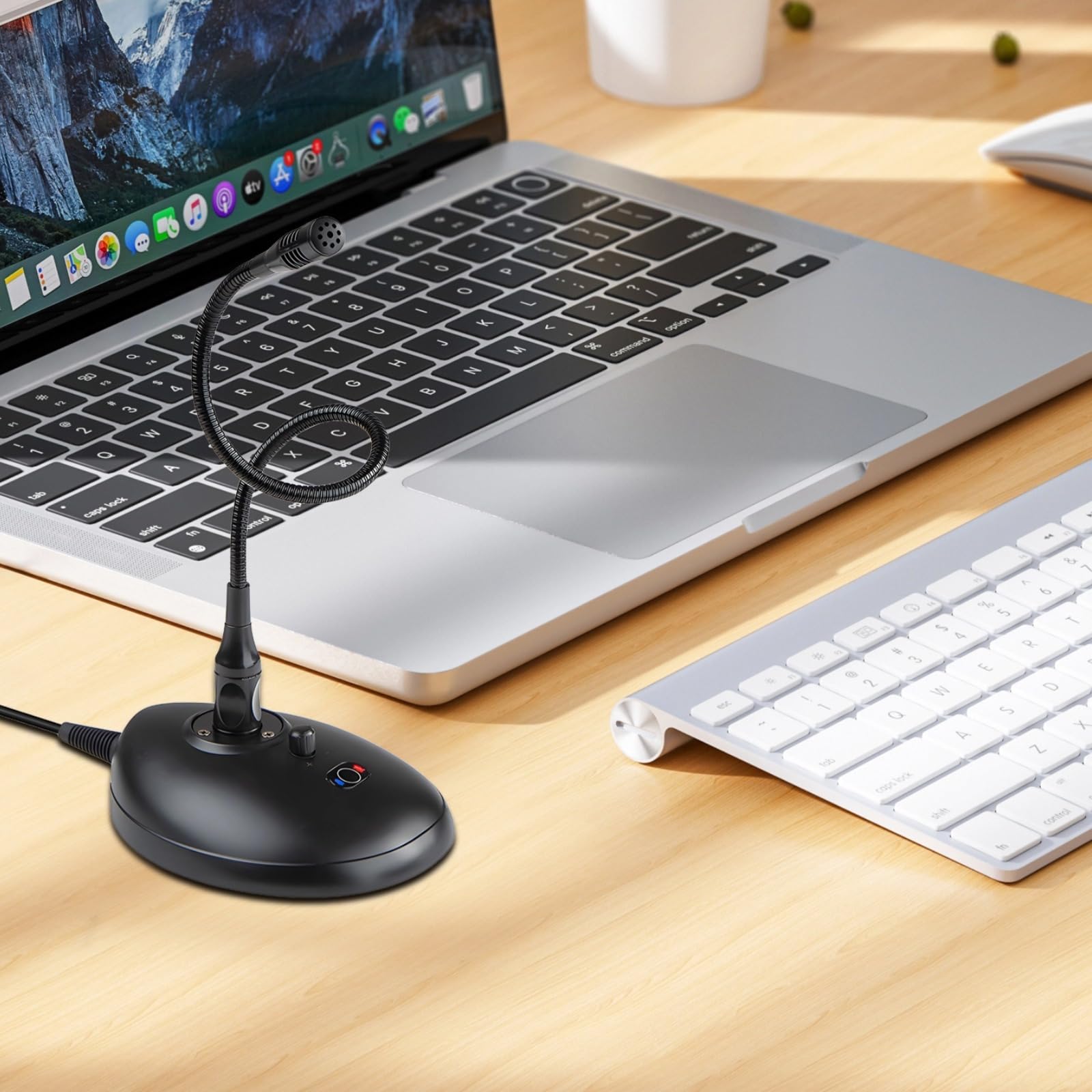 Mikrofon USB XLR z funkcją odbioru 360° i wyciszeniem jednym dotknięciem, profesjonalny mikrofon biurkowy na konferencje
