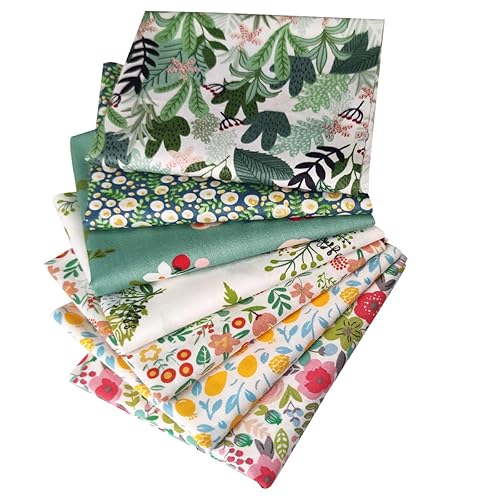 Misscrafts 7pcs Quilting Fabric 18" x 22" 100% Cotton Craft Fabric Bundle Squares Fat Quarters Multicolored for Patchwork DIY Sewing Scrapbooking Cactus - Cactus