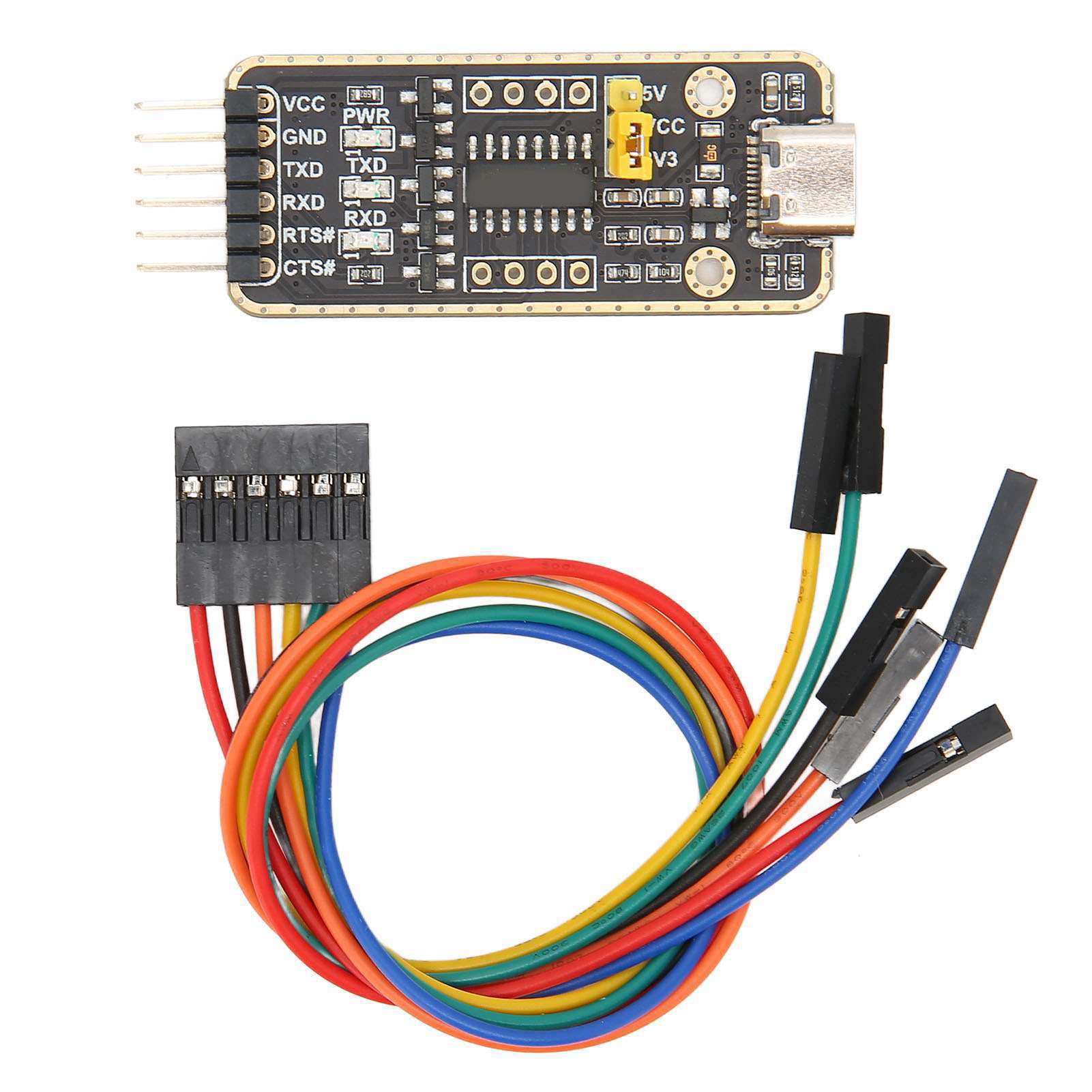 PUSOKEI Adaptateur USB vers UART TTL, Module de Convertisseur Série 6PN, Module de Communication Série Universel, Puce CH343G, Interface USB C, Protection Contre Les Surtensions,