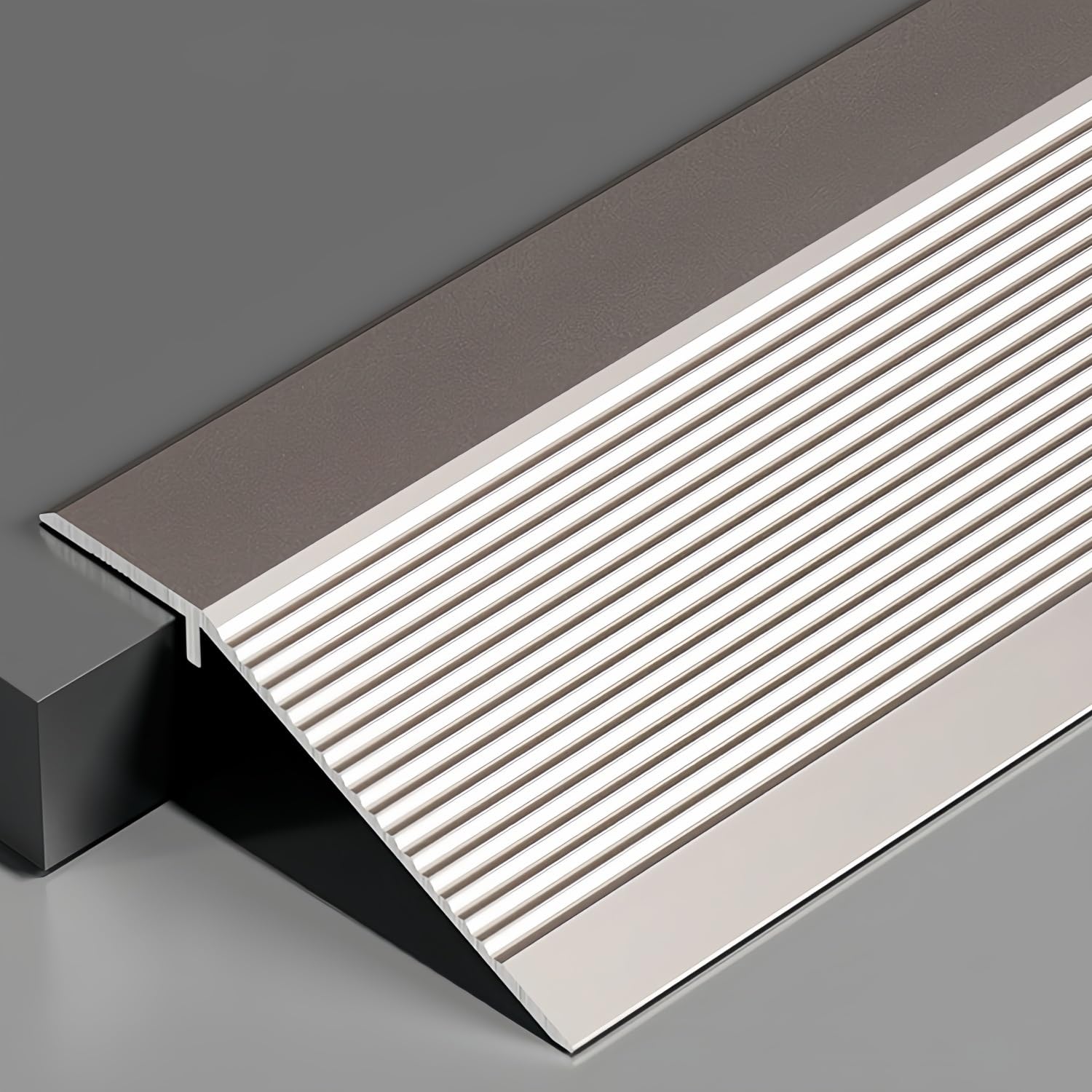 Aluminium Threshold Ramp, 100mm Wide Floor Transition Strip For Doorways, Cuttable Door Threshold Bar For Uneven Tile Laminate Carpet Vinyl Floors(Purple-Gold,2.7m)