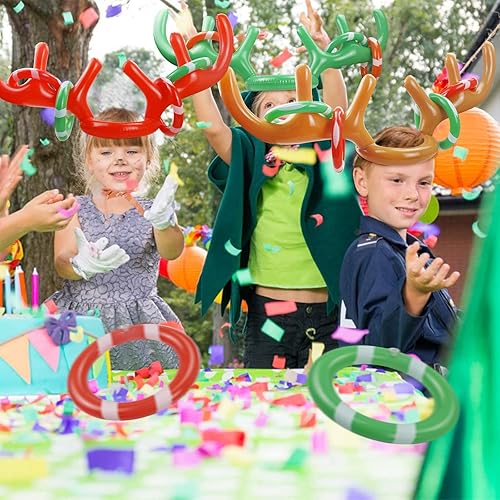 Miniatura 4 de Aufind Juego de lanzamiento de anillos inflables de cuernos de reno