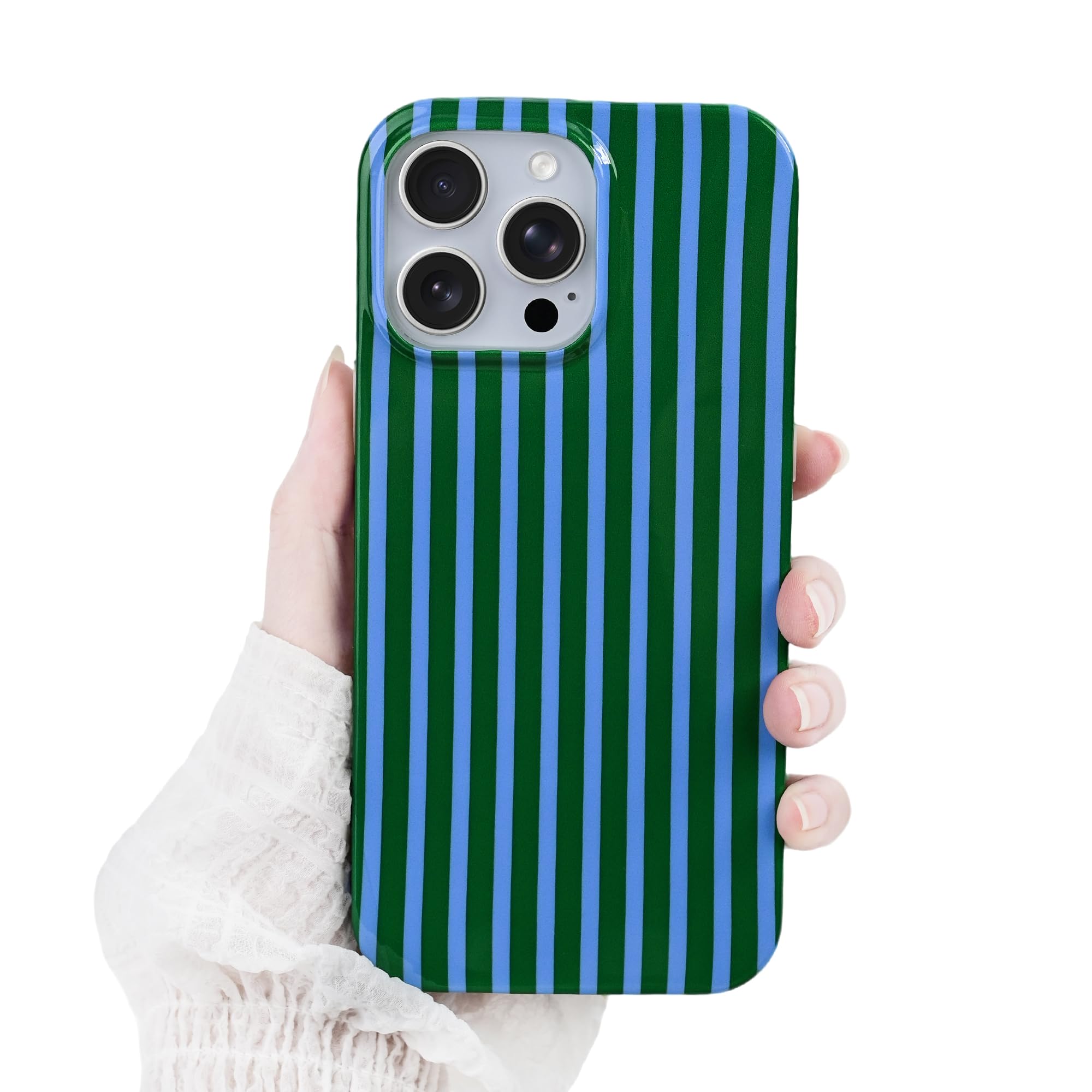 Coque iPhone 16 Pro à rayures mignonne en TPU souple antichoc - 8