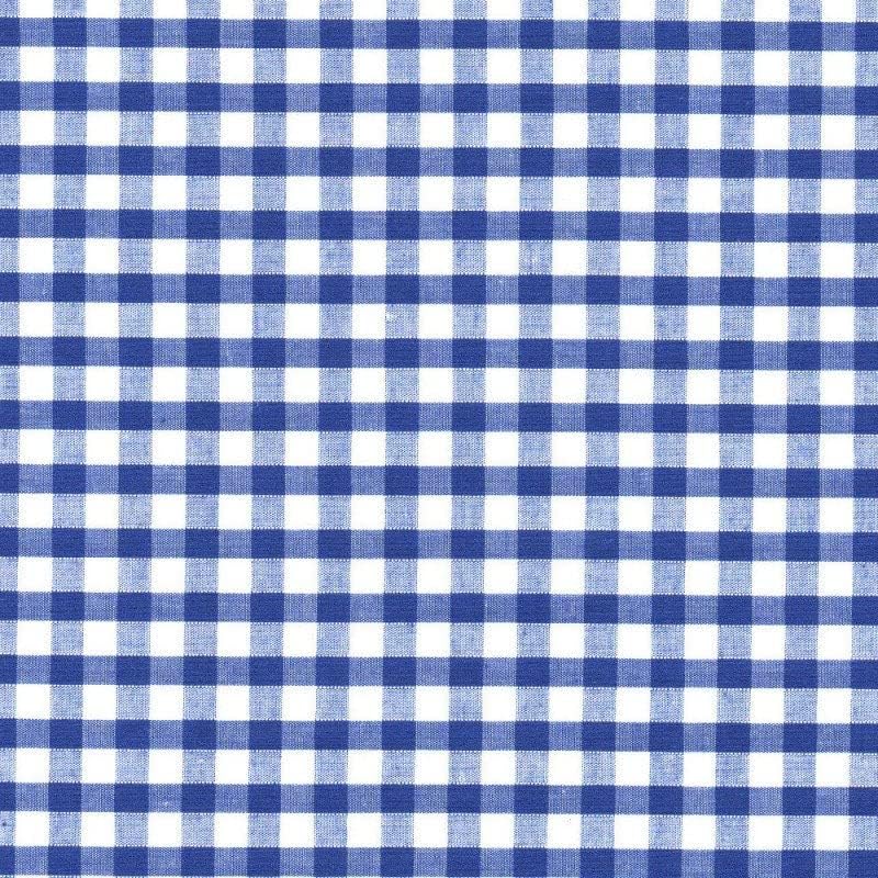 Carly Blue Mini Checkered Gingham Poly Cotton Fabric by The Yard - 10114
