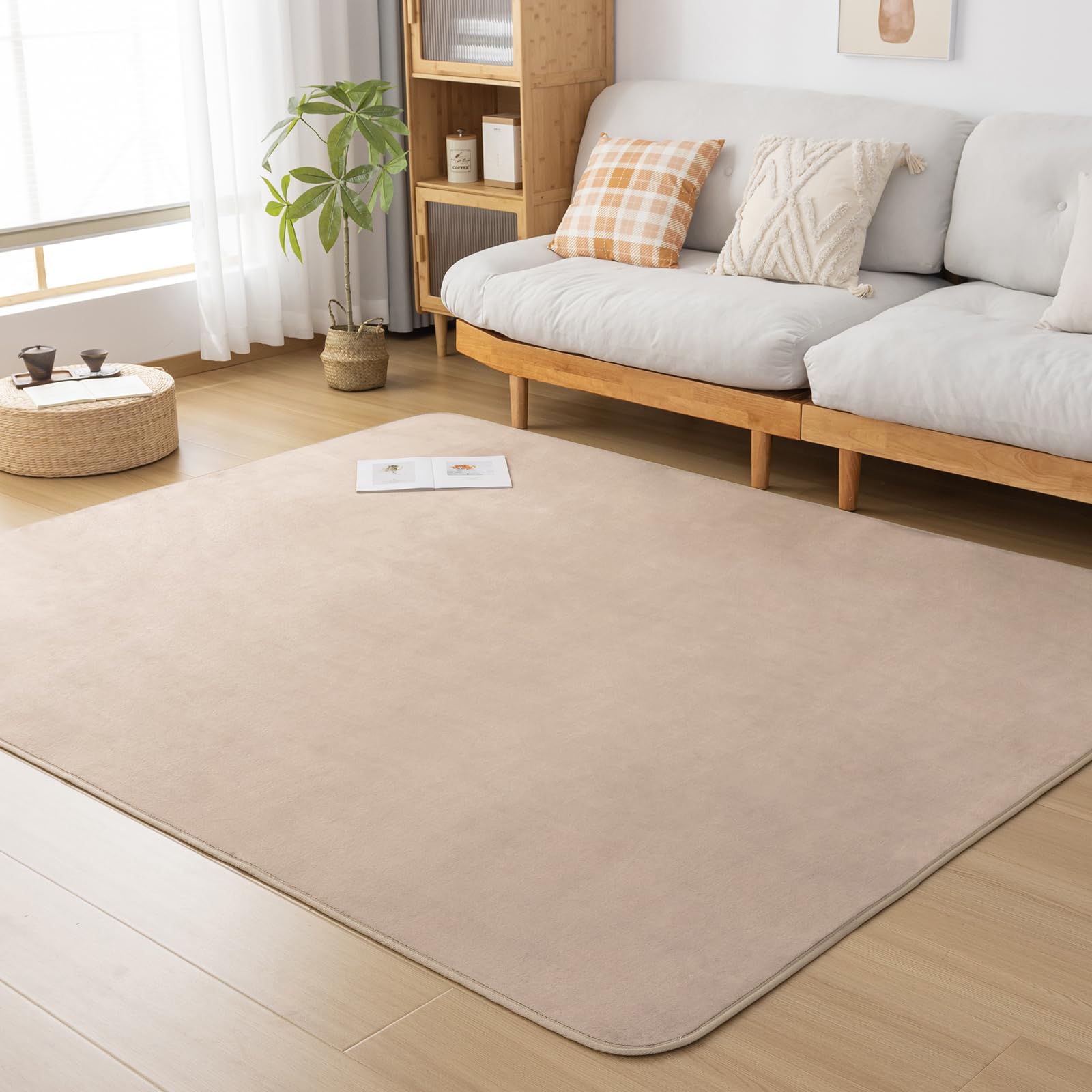 135×185cm 約1.5畳 絨毯 洗える 防ダニ 抗菌 ラグマット滑り止め付 防臭 オールシーズン快適に使用 ラグ 床暖房 ホットカーペット対応 カーペット ふわふわ肌触り フランネルラグ Keusnix リーフ ｜Sun Deco カーペットラグ 洗えるラグマット 絨毯 135×185cm(約