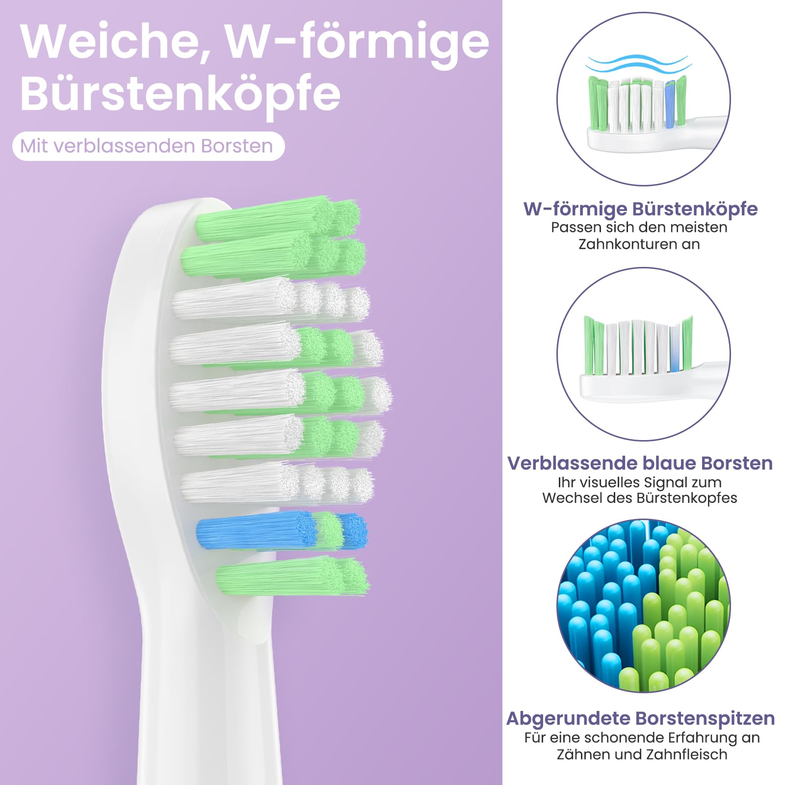 YUNCHI C2 Brosse à dents électrique, 40 000 VPM, sonique, pour adultes et enfants, charge USB-C, autonomie de la batterie de 30 jours, 5 modes de brossage, minuterie de 2 minutes, 8 têtes de brosse