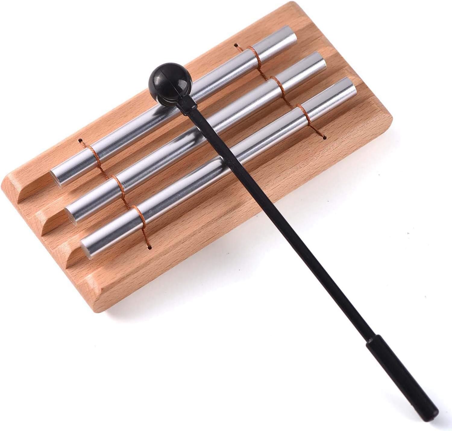 Three Tone Meditation Chime, Trio Hand Chime Bell Percussion Instrument for Yoga, and Teachers’ Classroom Management