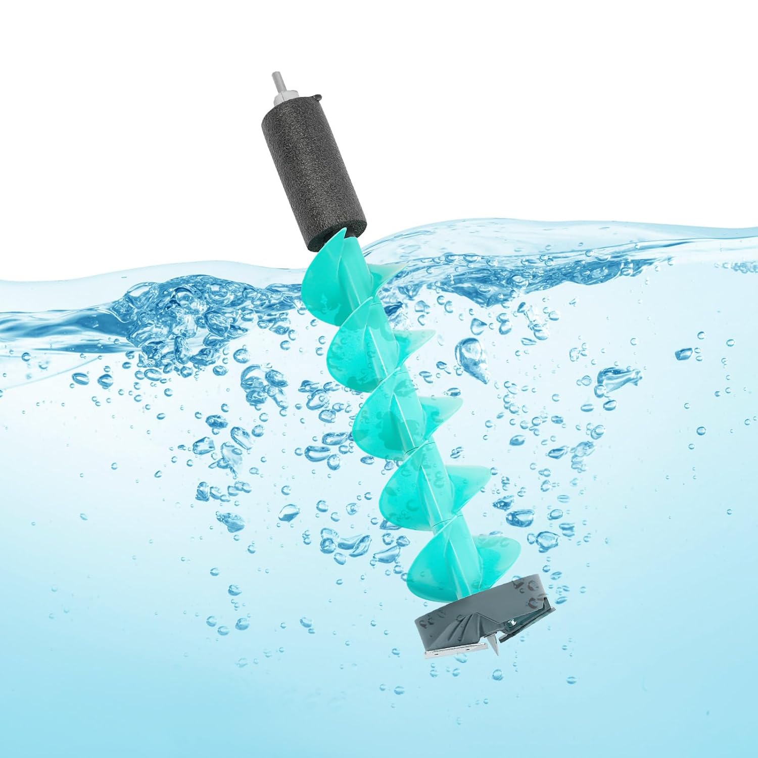 Nylon Ice Auger Drill Bit for Electric Drill - 6" Lightweight Ice Fishing Auger Replacement with Stainless Steel Blades & Float Design, Universal Adapter for Ice Fishing Enthusiasts (Blue, 29.53in)