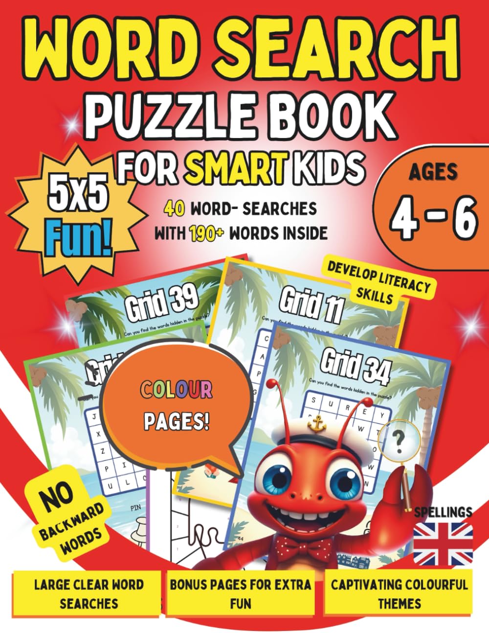 Word Search for Kids Ages 4-6: Fun Starter Puzzle Book with 5x5 Grids and Easy Word Games