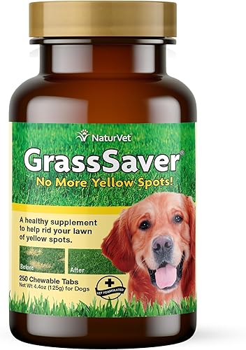 NaturVet Suplemento GrassSaver para perros Ayuda a neutralizar la orina para eliminar las manchas amarillas del césped Incluye vitaminas del
