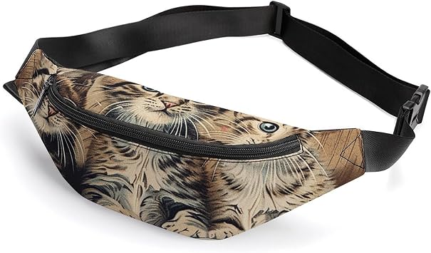 Fanny Pack for Men Women Belt Bag Cat in Box Crossbody Waist Pack for Travel Walking Running Bum Bags