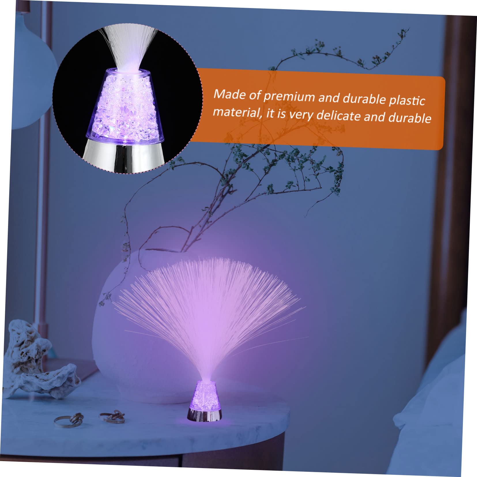 SEWACC Fiber Optic Light Color Changing USB Battery Powered Optical Fiber Lamp for Unique Home Decor Parties with Stunning Visual Effects Night Light