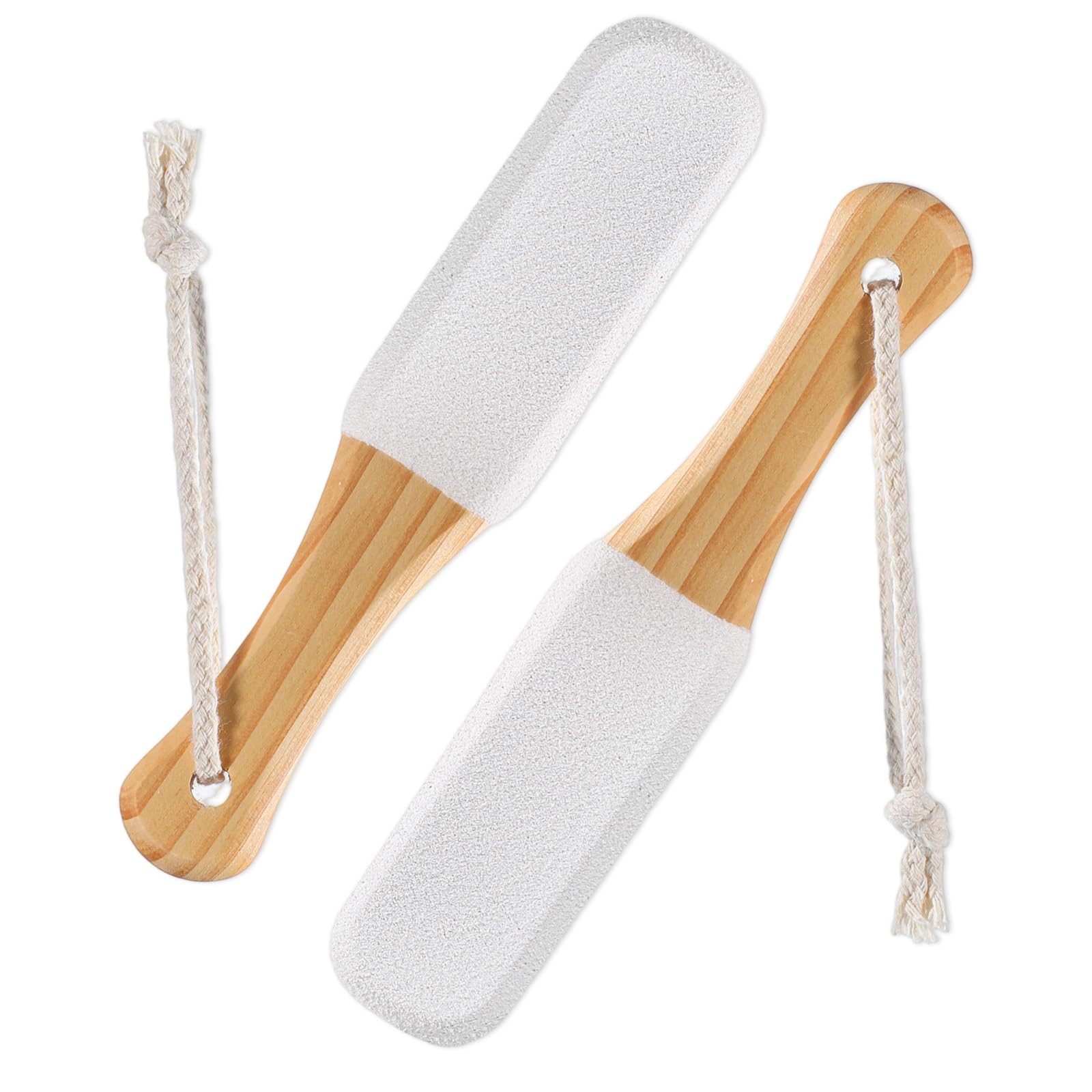 Photo 1 of 2 Pack Pumice Stone Foot File, Wooden Pedicure Foot Scrubber Feet Callus Remover for Dead Skin and Corns Pedicure Pumice Stone for Feet for Use in Shower Remove Corn Hard Skin