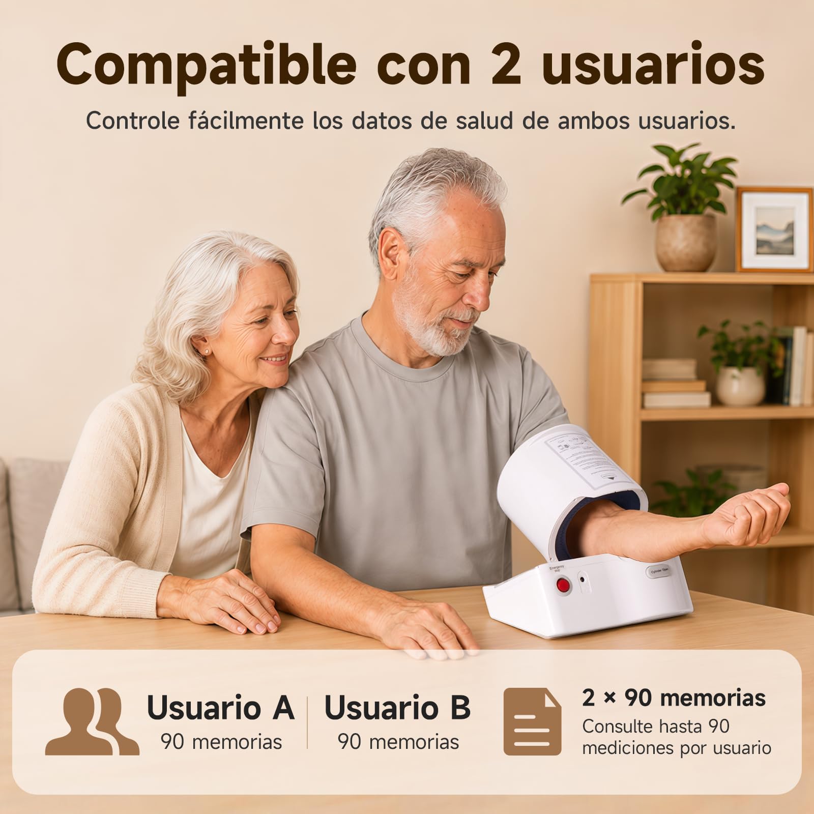 Sinocare Tensiómetro Brazo Digital Automático Detección Arritmia Blanco