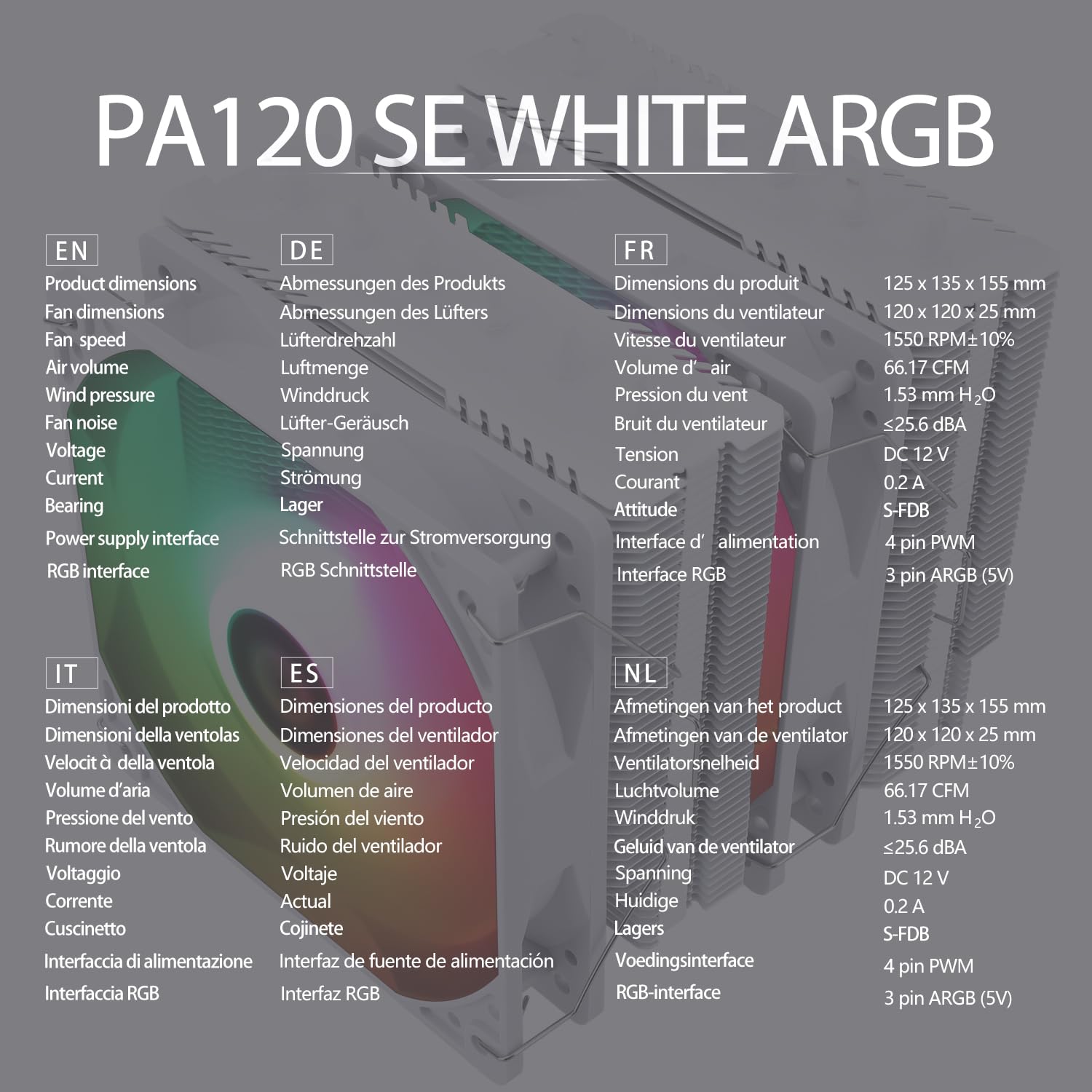 TR-Thermalright Peerless Assassin 120 SE Blanc ARGB Refroidisseur d'air CPU | ventilateur PWM 120mm TL-C12CW-S à 1550 tr/min, pour AM5/AM4, Intel LGA1851/1700/115x/1200