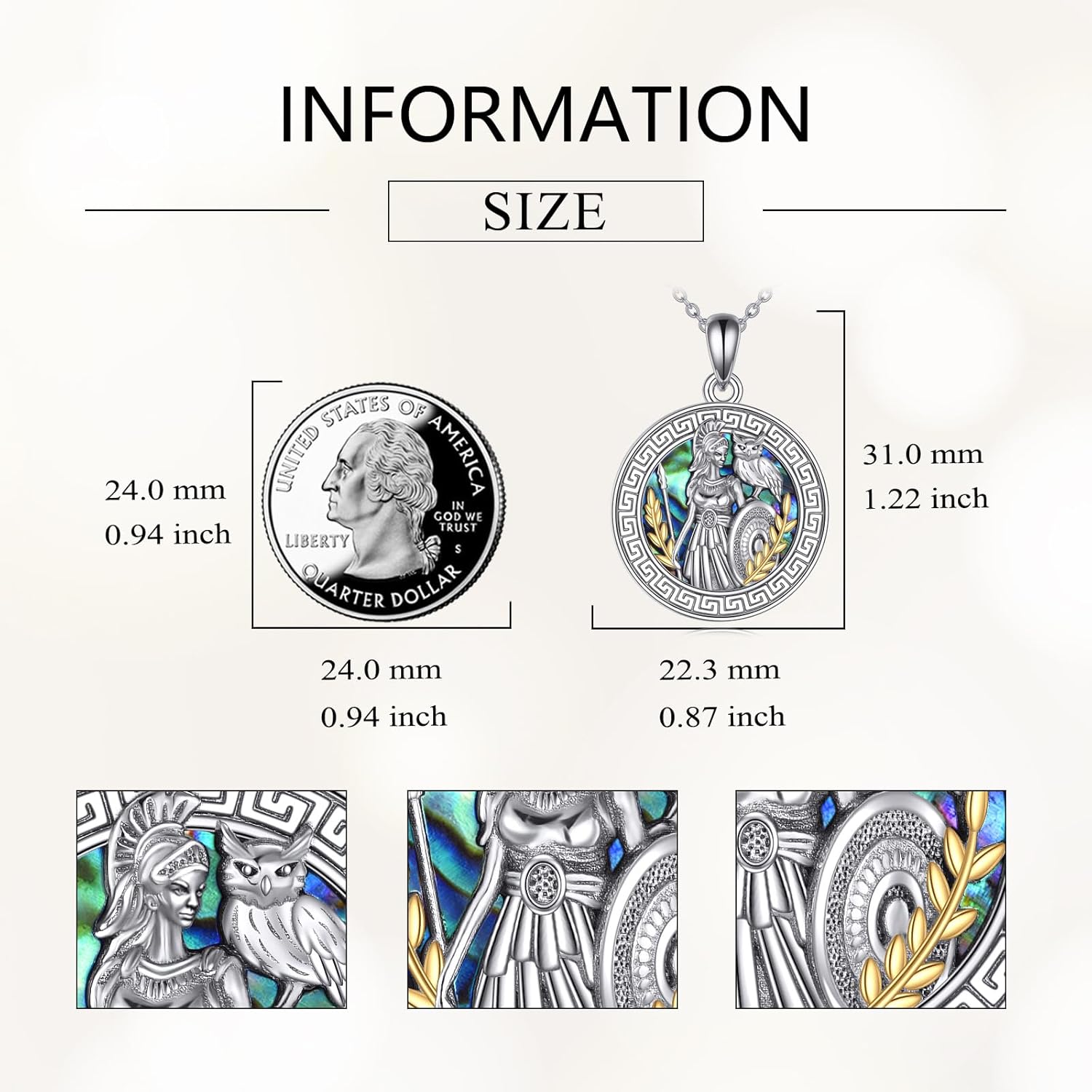 Poseidon/Athena/Apollo/Valhalla/Norse Viking Necklace 925 Sterling Silver Pendant Necklace for Men Greek/Norse Viking Amulet Jewelry Gifts - Image 3