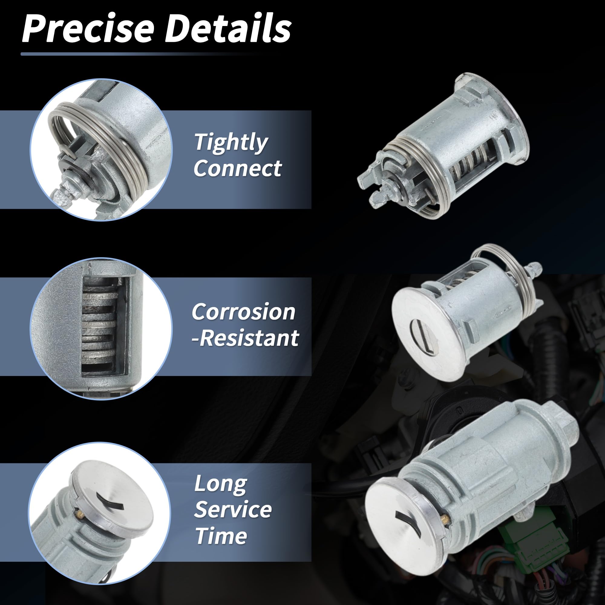 Nr 5003843AB/5003843AA Cylinder zamka zapłonowego i zamek drzwi do Jeep Wrangler TJ 1998 1999 2000 2001 Cylinder przełącznika zapłonu z 2 kluczami