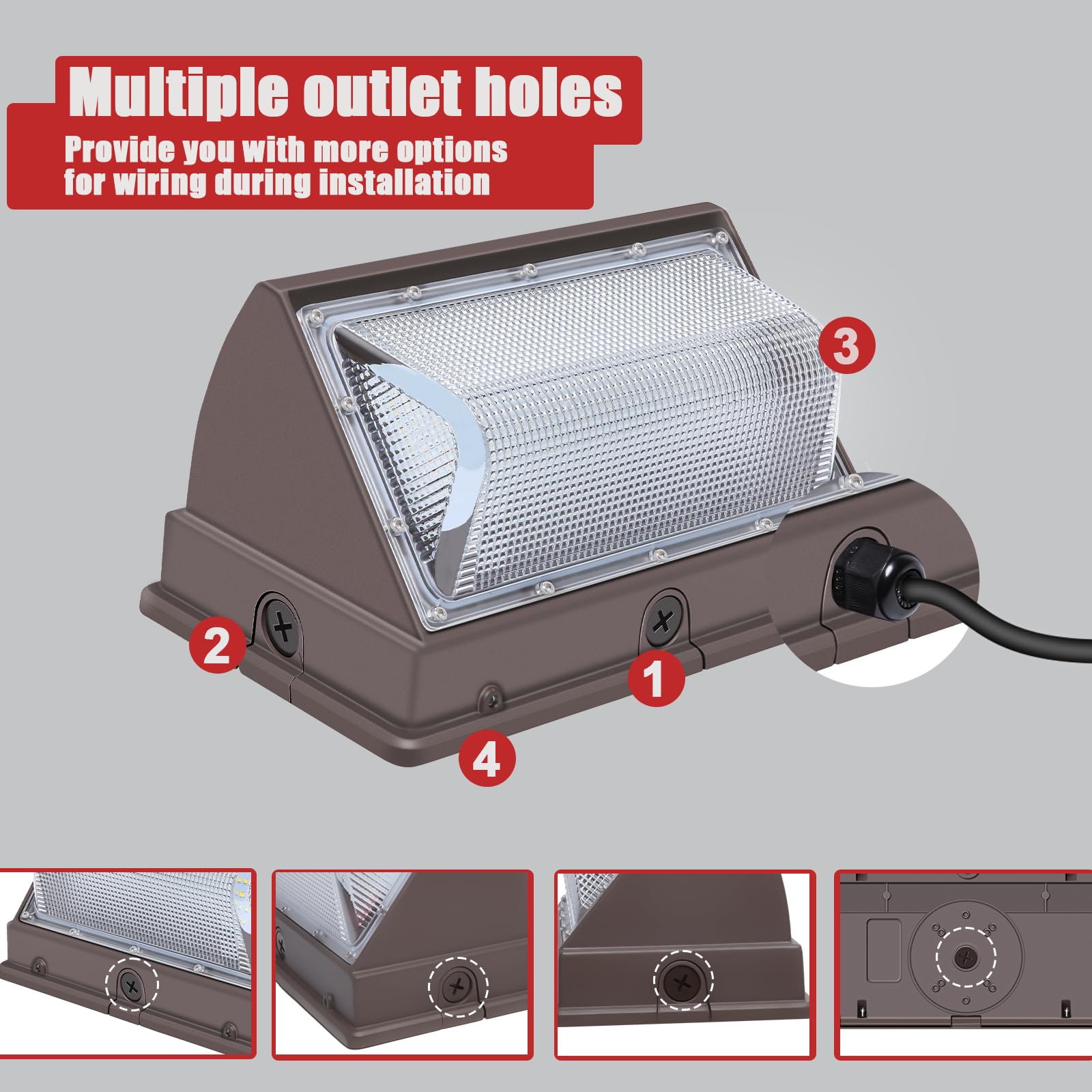 Zestaw świateł ściennych Led 120 W, super jasne 15840 lumenów Outdoor Wall Pack, 5000K Daylight IP65 Wodoodporne opakowania ścienne Zewnętrzne oświetlenie komercyjne