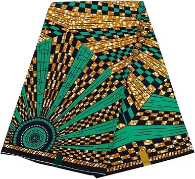 The Yard 100% Cotton Fabric 5.7m African Ankara Printed Waxed Fabric