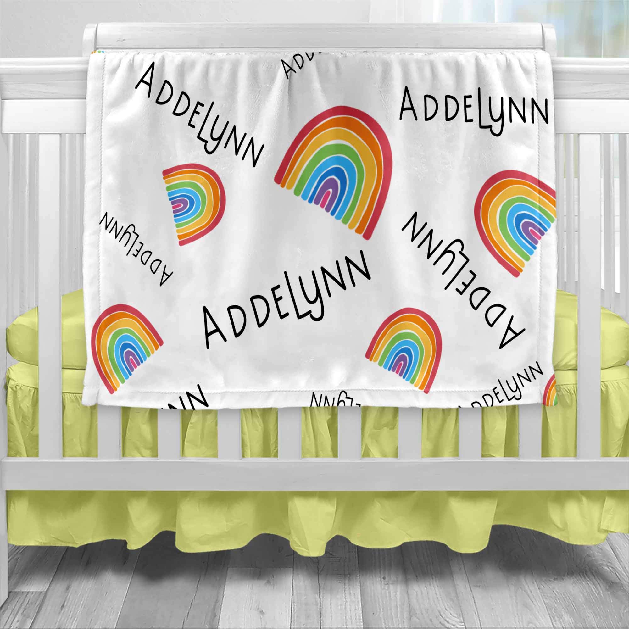 Girls Love A Monogram Personalized Rainbow Baby Blanket with Name-Custom Personalized Baby Blankets for Girls with Name