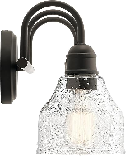 Miniatura 2 de Kichler Avery - Lámpara de baño de tocador de 24 pulgadas en bronce Olde, montaje en pared de baño vintage de 3 luces con vidrio semillado