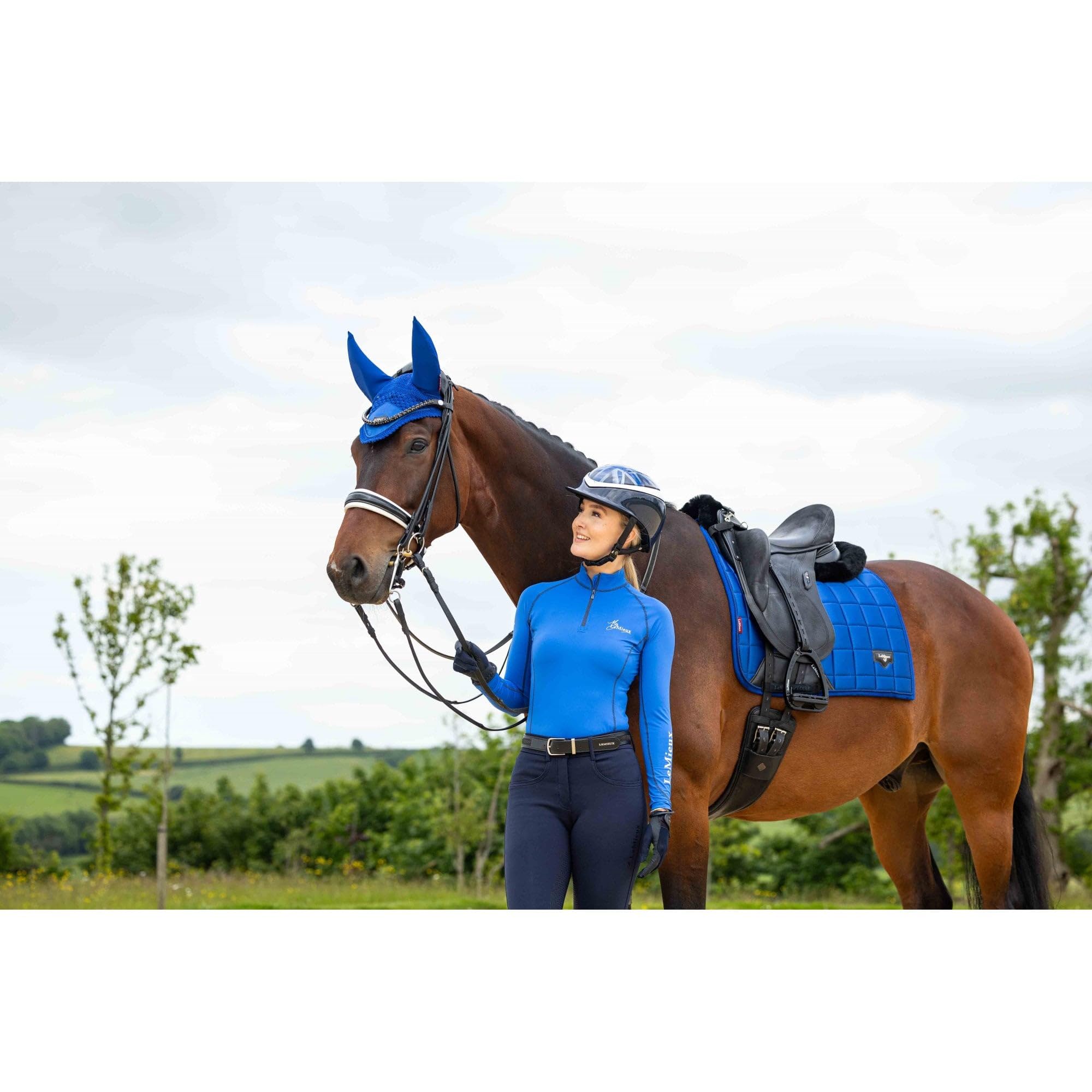 LeMieux Loire Classic - Alforja cuadrada para doma - Azul Benetton