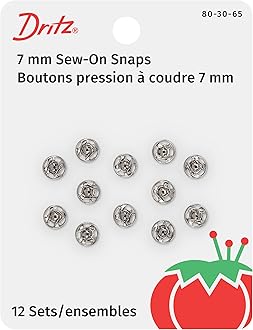 80-30-65 Sew-On Snaps, Nickel-Plated Brass, Size 3/0 12-Count