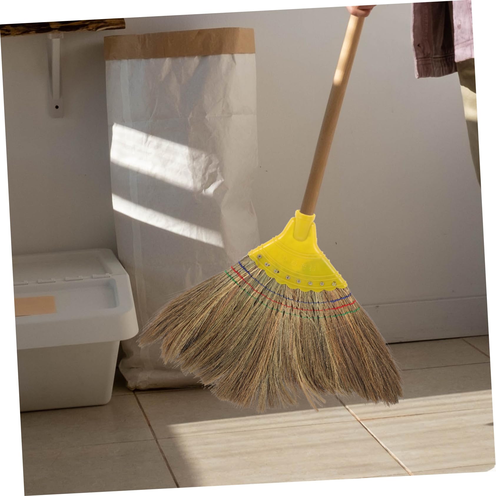 Ipetboom Plastic Broom Head Replacement for Household Cleaning Small Broom Part Kitchen Floor Sweeper Home