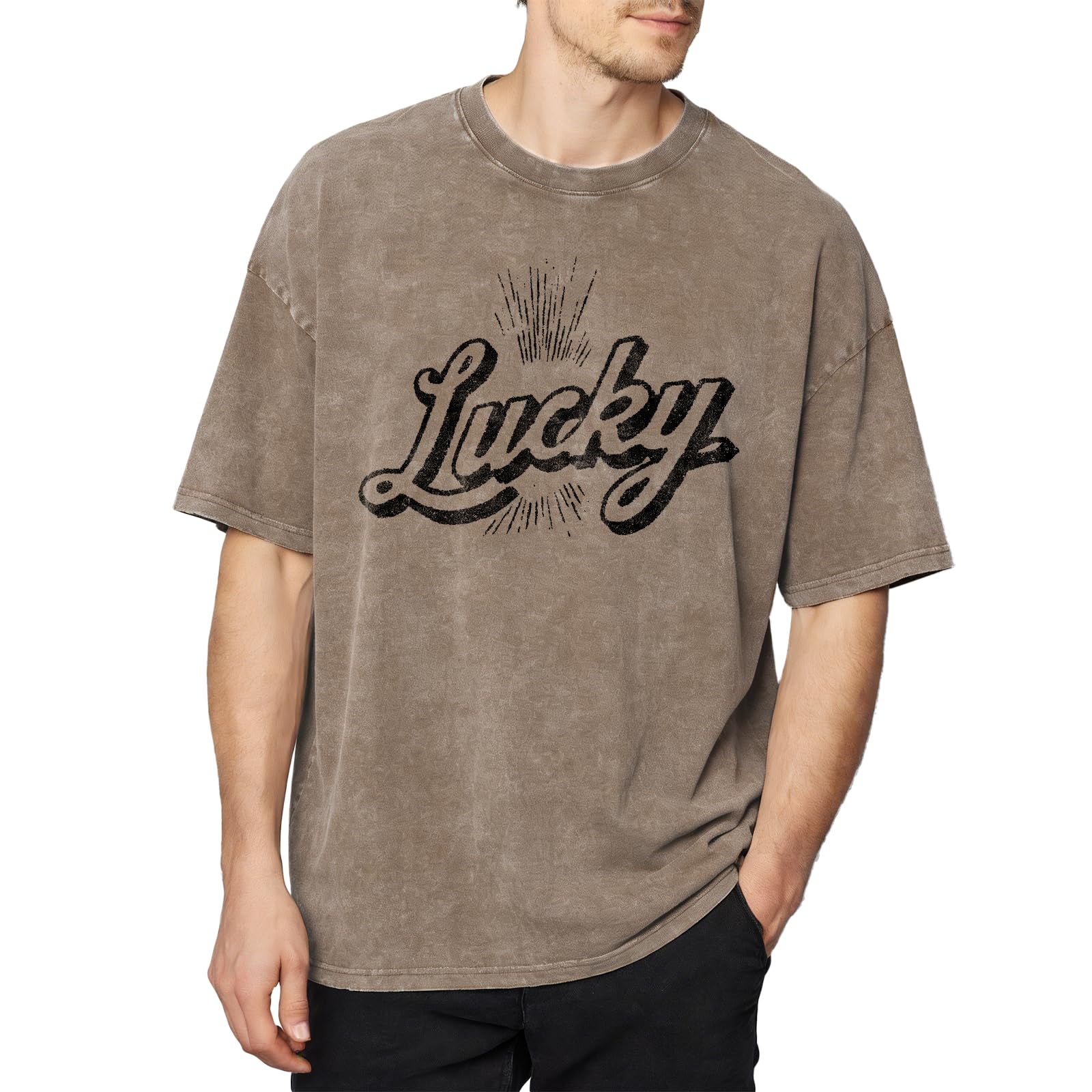 domirica Washed Graphic T-Shirts Men Solid 100% Cotton Big and Tall Crewneck Summer Y2K Breathable Quick Dry Undershirts