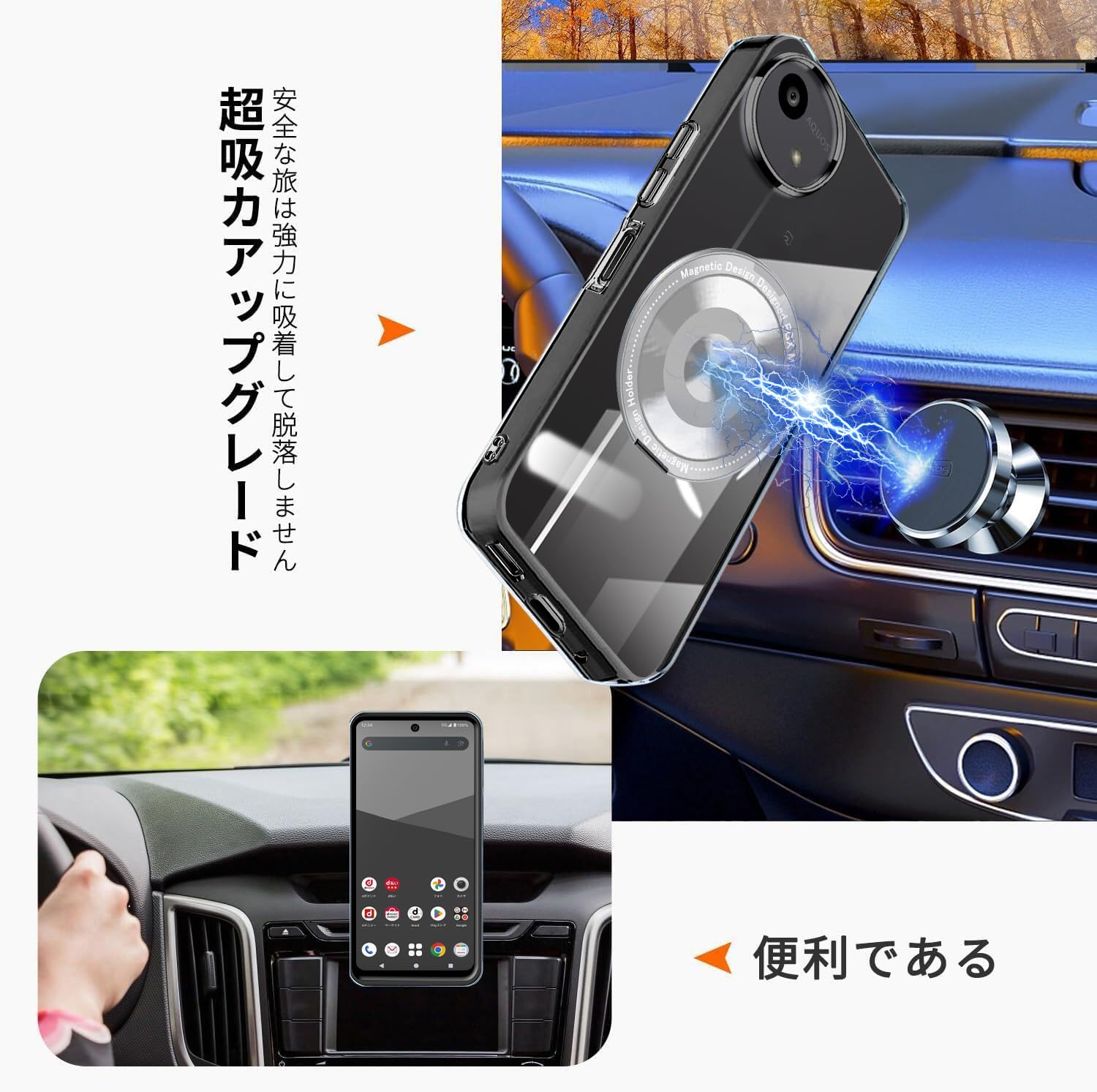 Amazon.co.jp: tuulaasii For AQUOS Wish 5/5S ケース クリア SH-52F