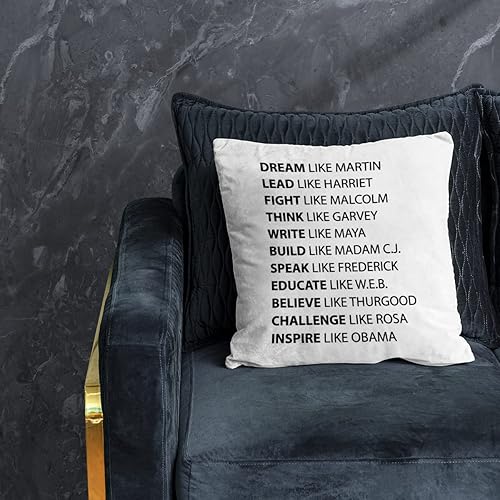 Miniatura 2 de Nogrit Funda de almohada con cita inspiradora de 18 x 18 pulgadas, decoración de orgullo histórico negro para el hogar, dormitorio, sala de estar,
