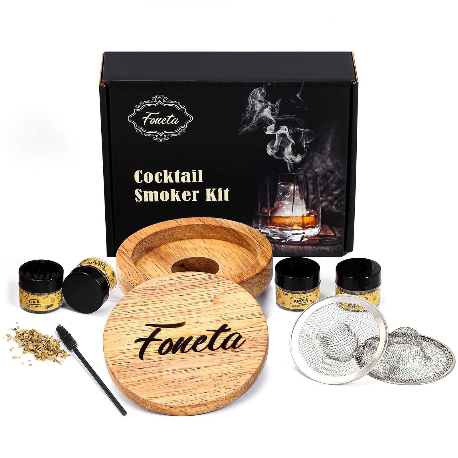 Foneta Cocktail Smoker For Whiskey Bourbon Old Fashioned Drink Smoker 