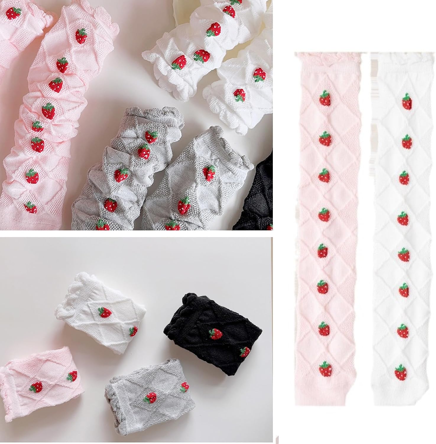 And Breathable Knee Length Socks for Girls Strawberry Over the Knee Long Socks Stylish Stockings for Lovely Long Tube