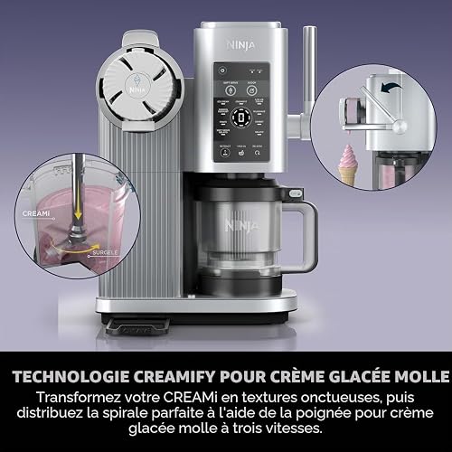 Ninja CREAMi Scoop and Swirl Soft Serve and Ice Cream Maker with 2x Tubs, 13 Functions, Makes Ice Cream, Soft Serve, Gelato, Sorbet, Milkshakes and More, Mix-In Option, Platinum Silver, NC701UK - 8
