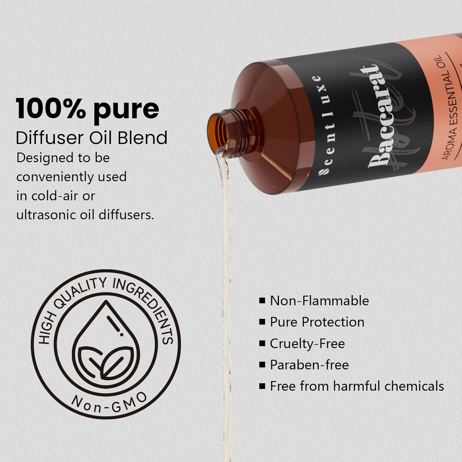 Hotel Scents Baccarat Diffuser Oil 8.45 Fl Oz (250ml), Home Luxury Aroma & Hotel Fragrance Essential Oil - for Aromatherapy Diffuser - Bigger Bottle, Longer Lasting Air Freshener - Image 3