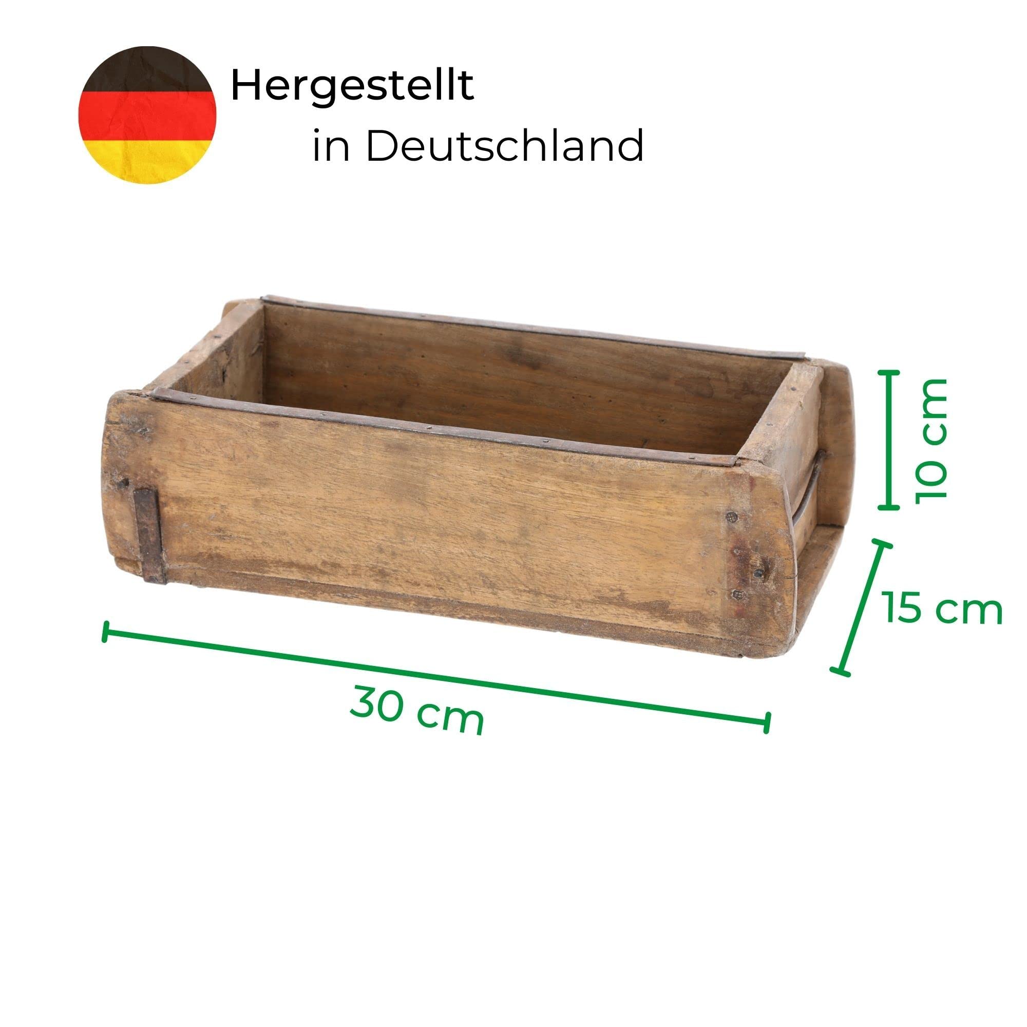 Novaliv Caja de madera vintage de 30 x 15 x 10 cm, forma de ladrillo antiguo, de madera, una cámara, caja multiusos de madera reciclada, cada forma, una única caja de regalo