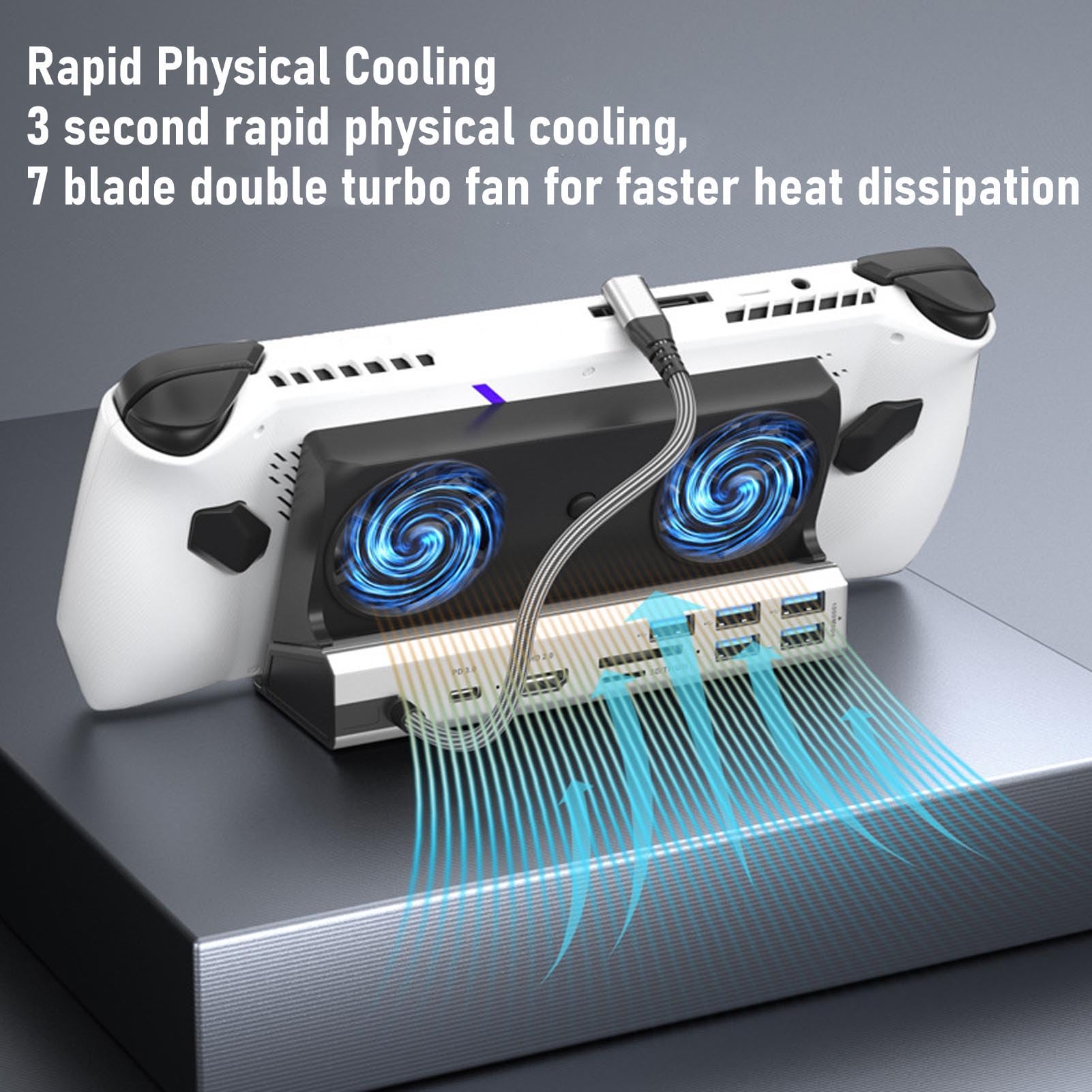Bewinner 10 In1 Dock Gaming Dock para Go S OLED, 4K 60Hz HDMI, 100W PD Cargo Rápido, Ventiladores RGB de Doble Enfriamiento, Gigabit Ethernet, USB 3.0 Hub Compatible con Cubierta de