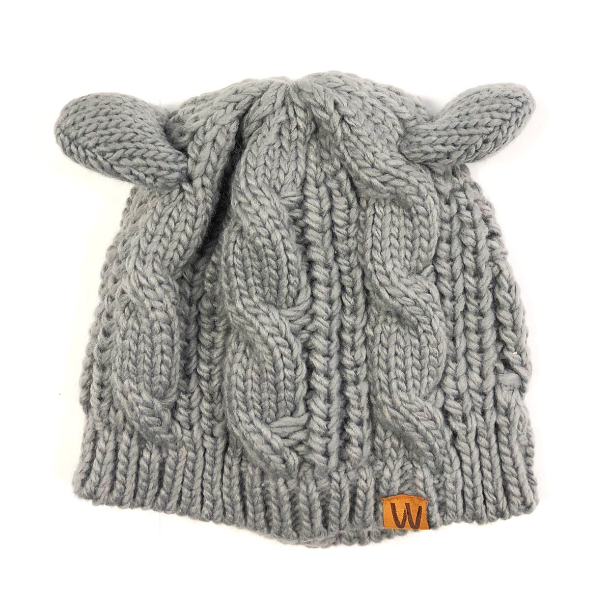 Bowbear Cat Ear Crochet Knit Beanie Winter Hat