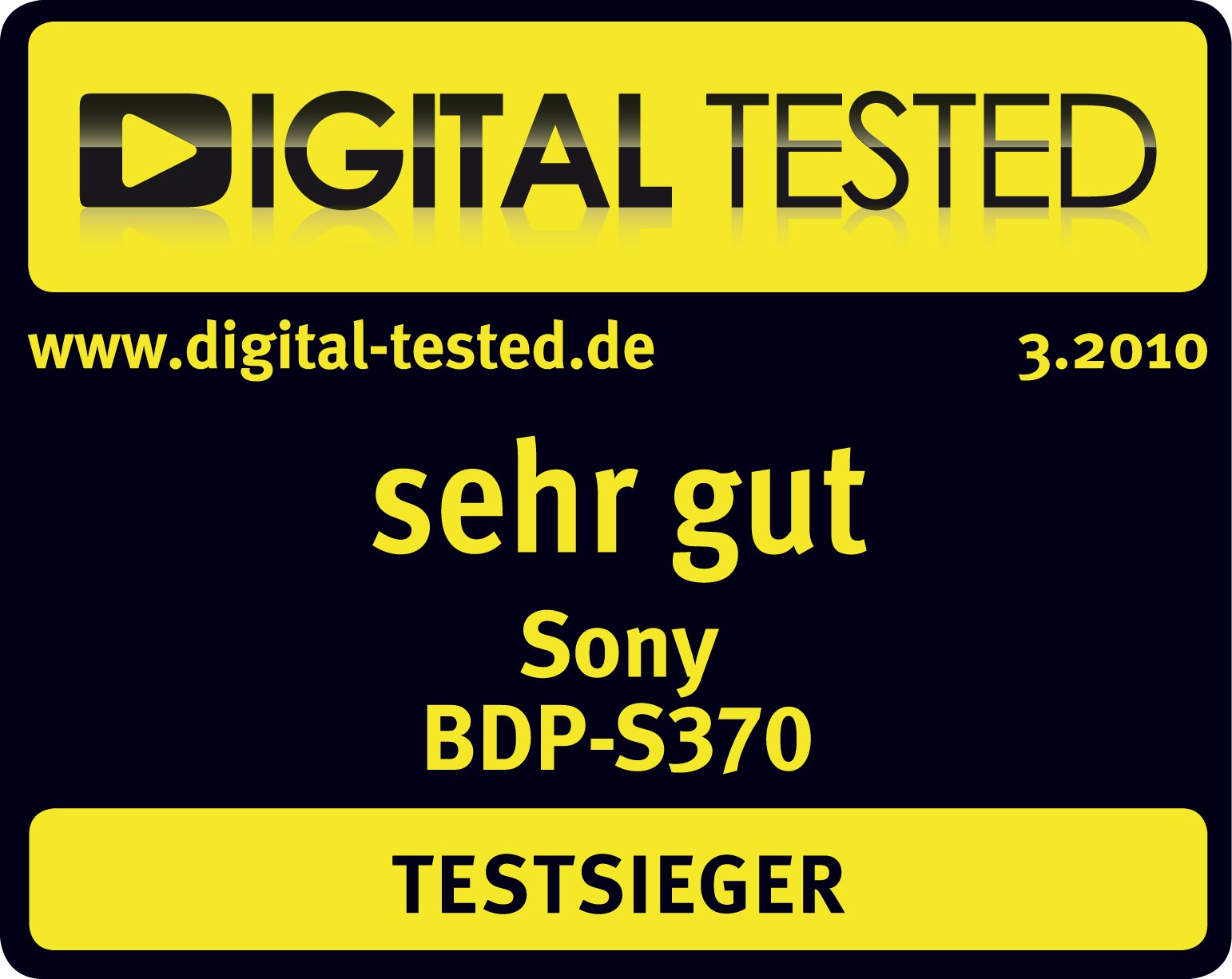 Sony BDP-S370 Blu-ray Player (1080p Full HD, Dolby True HD, DTS HD, iPhone/iPodTouch fernbedienbar, WLAN Ready) schwarz