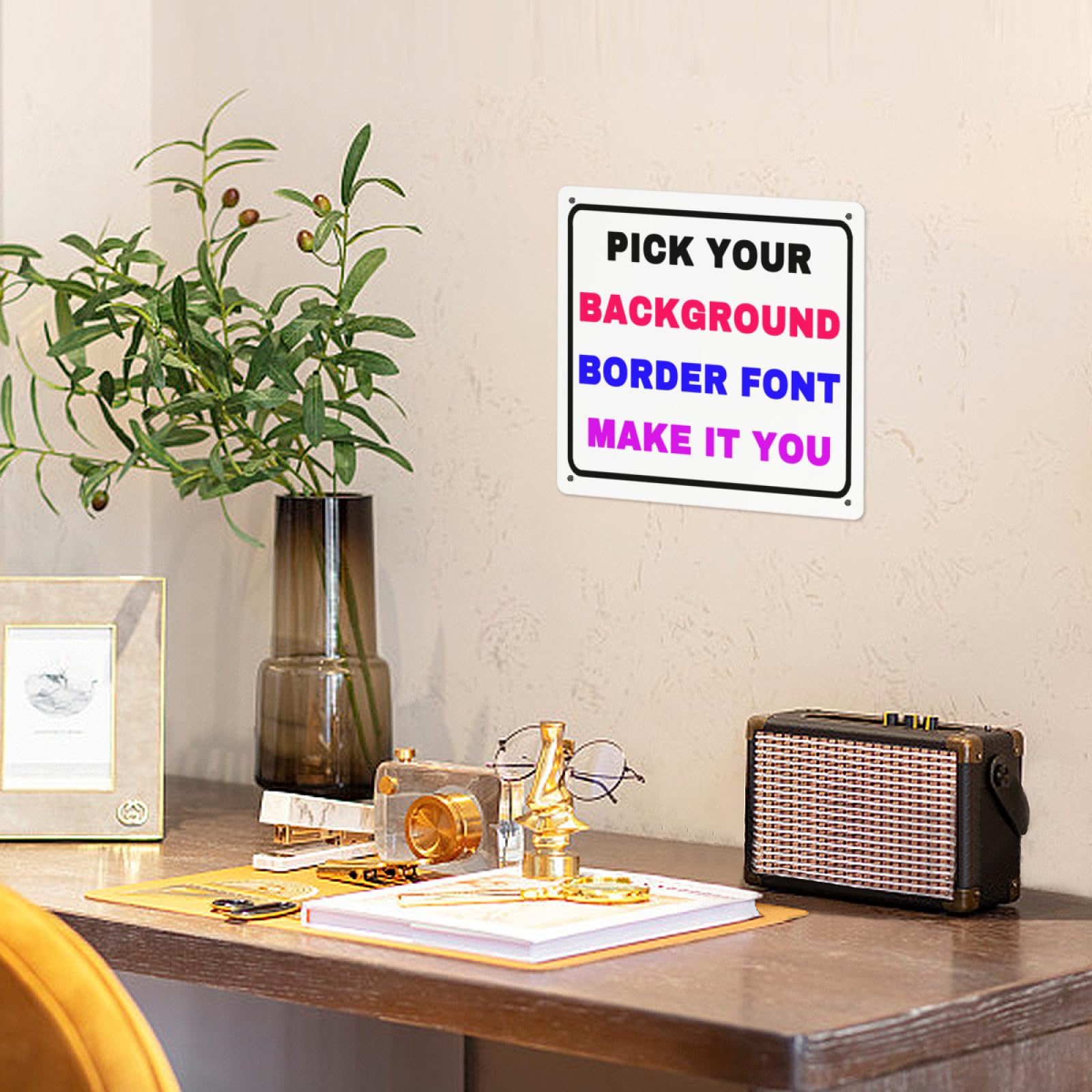 Buy Custom Signs Outdoor Metal Sign - 8 x 6 Personalized Signs for Business, Workplace, Office
