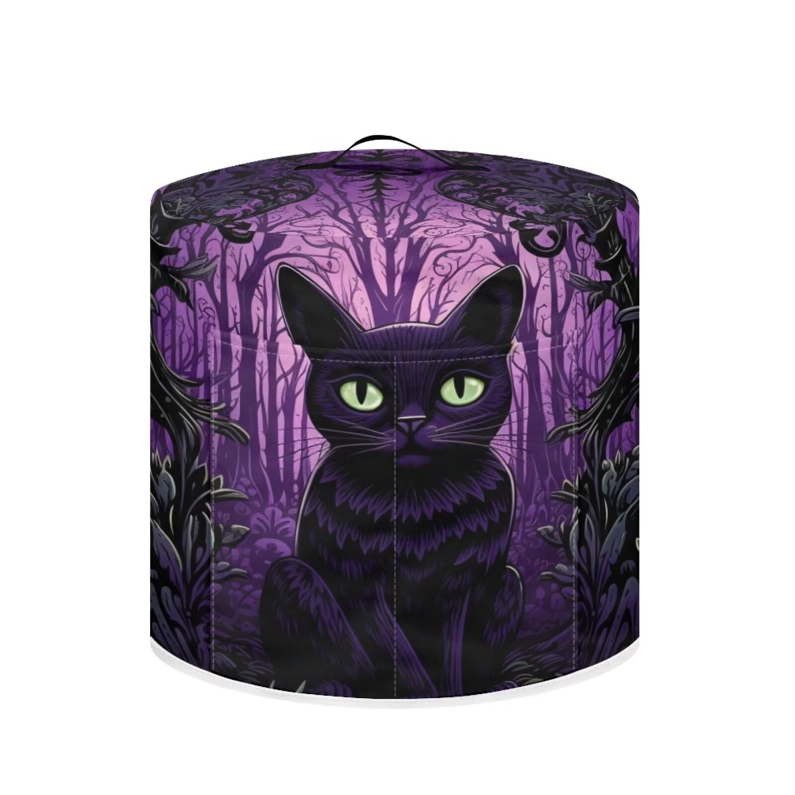 TODIYADDU Purple Gothic Cat Pressure Cooker Cover for 3 Quart Instant Pot Insulated Kitchen Appliance Dust Cover for Round Pressure Cooker Slow Cooker Practical Instant Pot Air Fryer Accessories