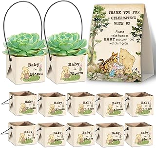 QZCYU 41pcs Winnie Succulent Baby Shower Party Favors For Guests, Baby Shower Table Decorations, Mini Succulents Plants Live For Guest Gifts