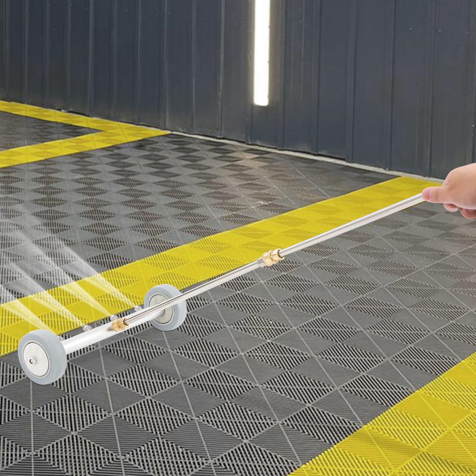 Podwozie samochodowe do myjki wysokociśnieniowej 4000 psi, środek do czyszczenia podłogi, 39 cm, szczotka wodna z 4 dyszami i 2 drążkami przedłużającymi do SUV, samochodów osobowych i wjazdowych