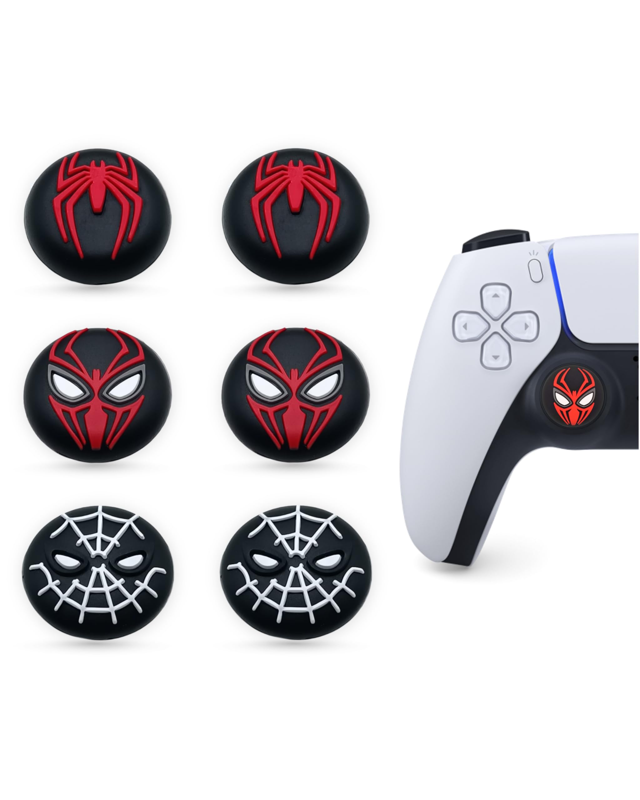 MME Protector Joystick Compatible con Mando PS5 PS4 Xbox, Funda Joystick PS4, Grips Mando Play 4, Accesorios PS5, Joystick ps5, Agarres para el Pulgar para PS4 (Negro)